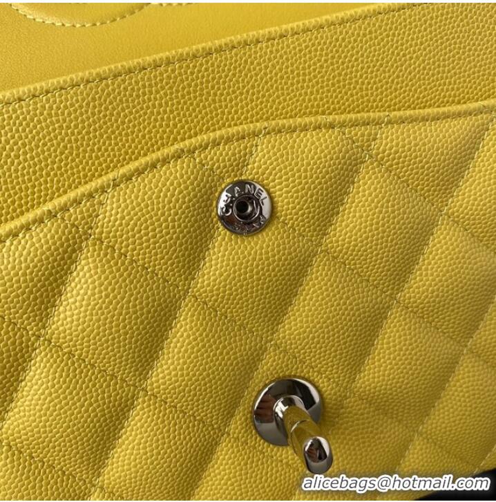 Buy Cheap Chanel Flap Shoulder Bag Grained Calfskin A01112 silver-Tone Metal yellow