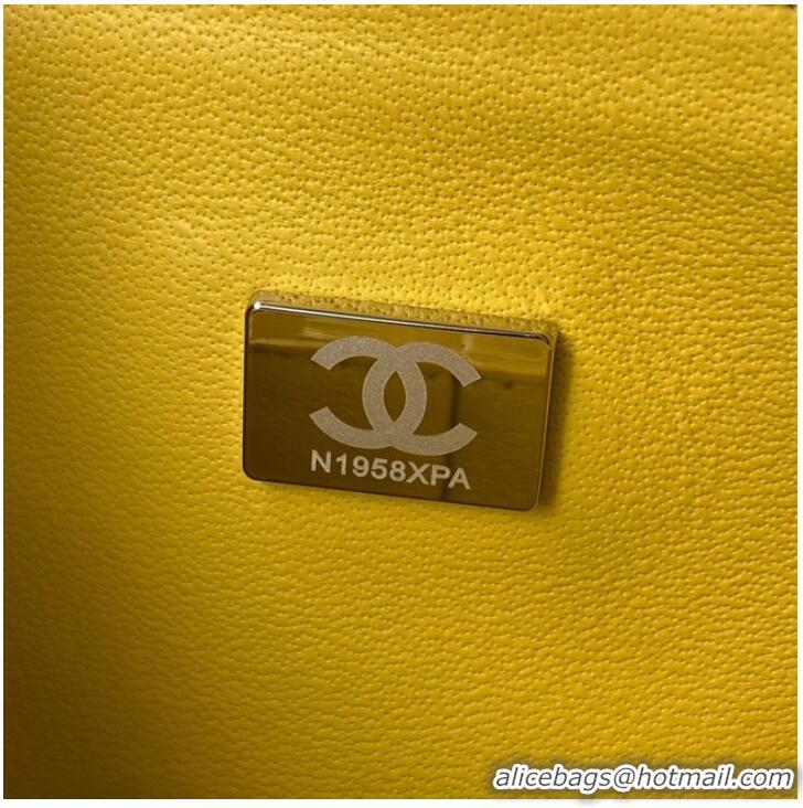 Buy Cheap Chanel Flap Shoulder Bag Grained Calfskin A01112 silver-Tone Metal yellow