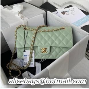 Well Crafted Chanel Flap Shoulder Bag Grained Calfskin A01112 gold-Tone Metal green