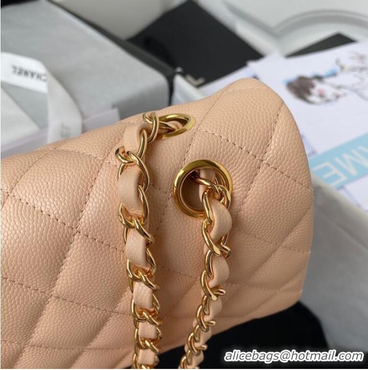 Shop Specials Chanel Flap Shoulder Bag Grained Calfskin A01112 gold-Tone Metal Apricot