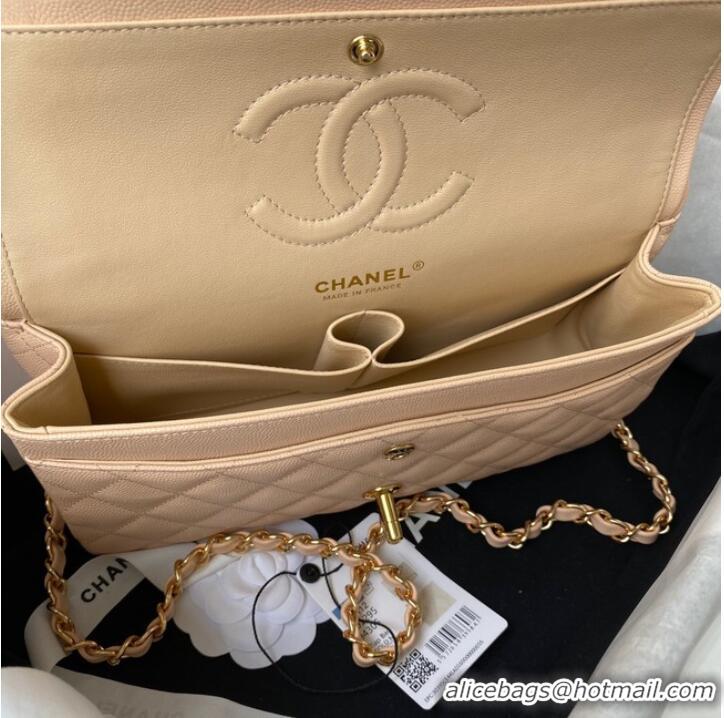 Shop Specials Chanel Flap Shoulder Bag Grained Calfskin A01112 gold-Tone Metal Apricot