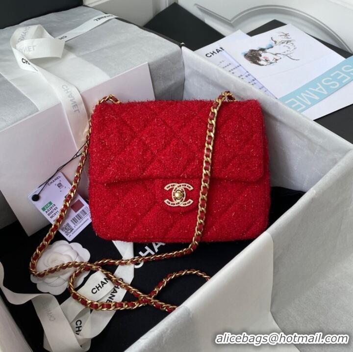 Discount Classic CHANEL SMALL FLAP BAG AS2819 red