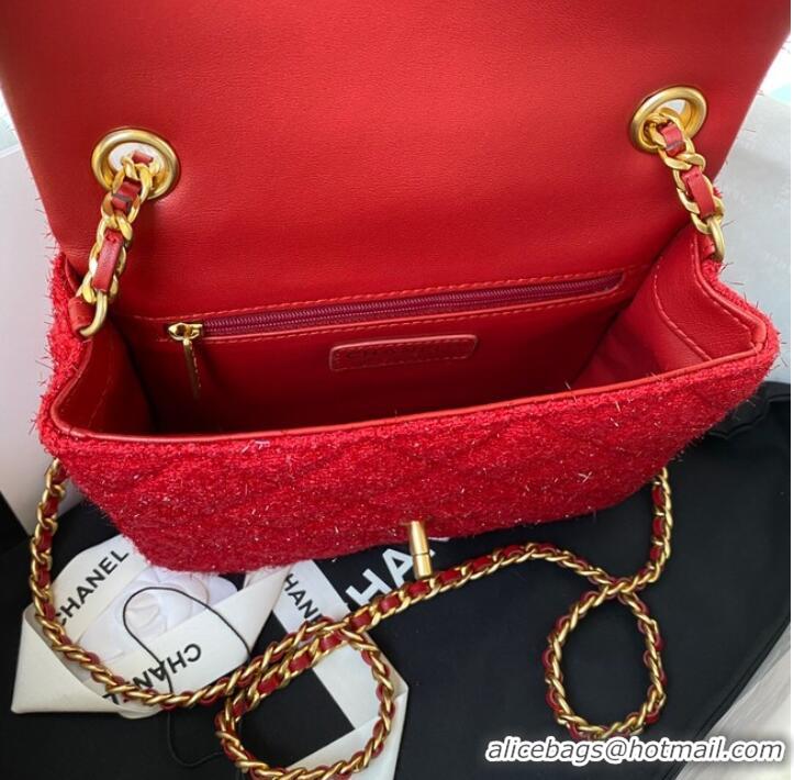 Discount Classic CHANEL SMALL FLAP BAG AS2819 red