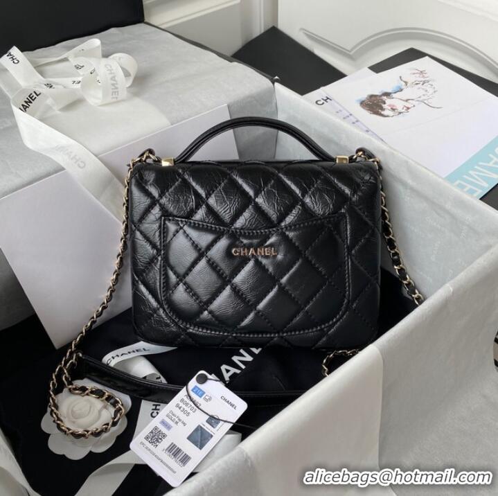 Well Crafted CHANEL Calfskin Flap Shoulder Bag AS2892 black