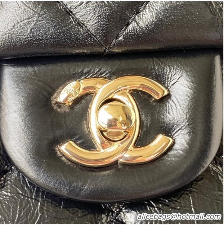 Well Crafted CHANEL Calfskin Flap Shoulder Bag AS2892 black