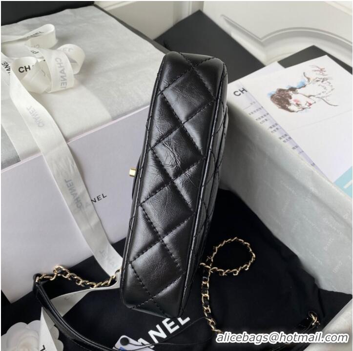 Well Crafted CHANEL Calfskin Flap Shoulder Bag AS2892 black