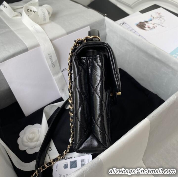 Well Crafted CHANEL Calfskin Flap Shoulder Bag AS2892 black