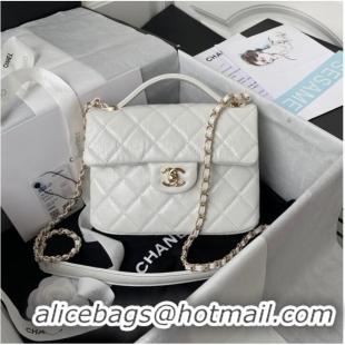 Pretty Style CHANEL Calfskin Flap Shoulder Bag AS2892 white