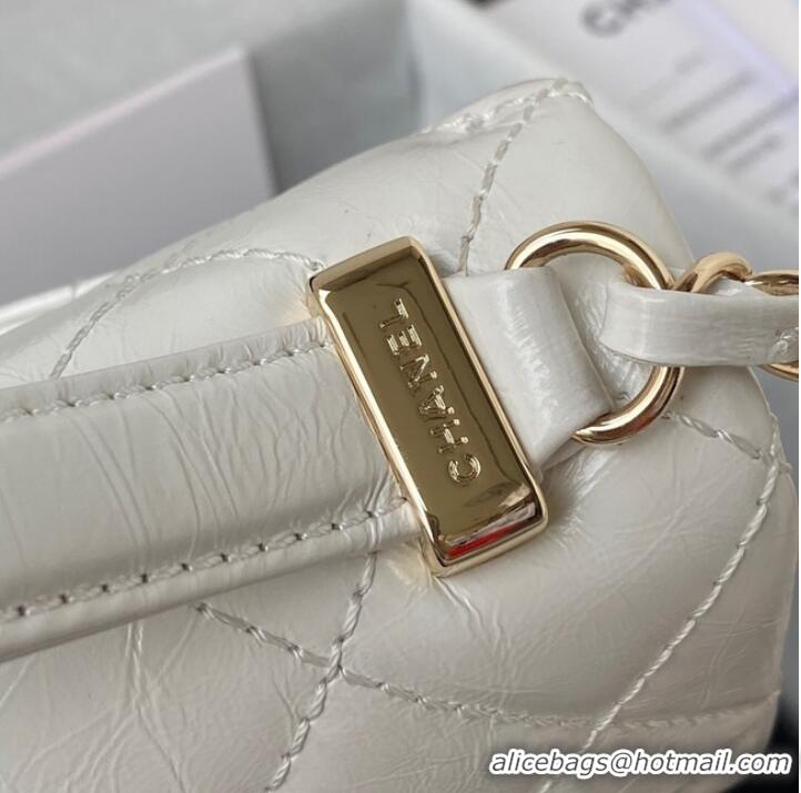 Pretty Style CHANEL Calfskin Flap Shoulder Bag AS2892 white