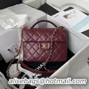 New Product CHANEL Calfskin Flap Shoulder Bag AS2892 red