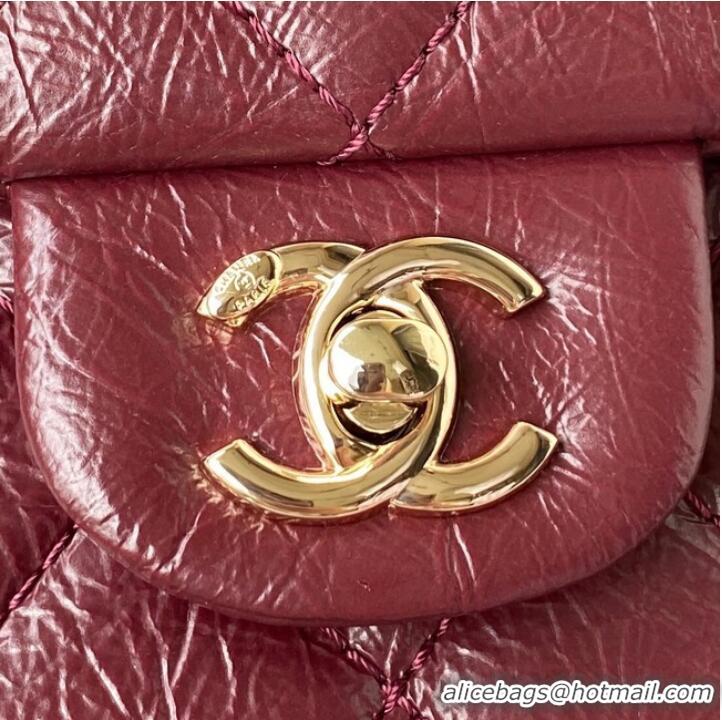 New Product CHANEL Calfskin Flap Shoulder Bag AS2892 red