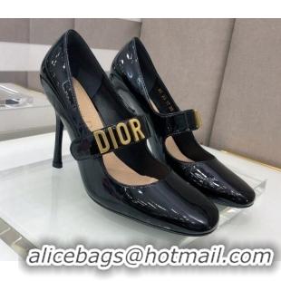 Discounts Dior Baby-D Patent Leather Mary Janes Pumps 10cm 112315 Black