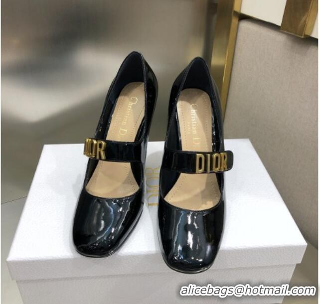 Discounts Dior Baby-D Patent Leather Mary Janes Pumps 10cm 112315 Black