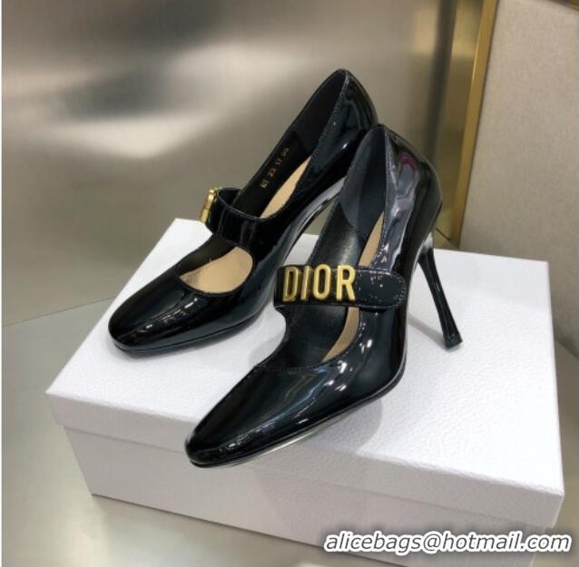 Discounts Dior Baby-D Patent Leather Mary Janes Pumps 10cm 112315 Black