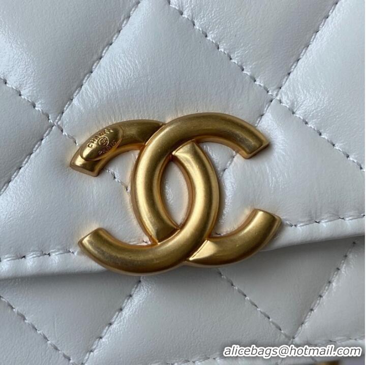 Luxury Classic CHANEL Lambskin Flap Shoulder Bag AP2289 white