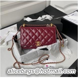 Discount CHANEL Lambskin Flap Shoulder Bag AP2289 red