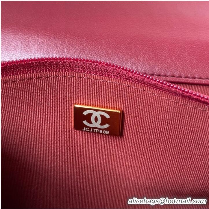 Discount CHANEL Lambskin Flap Shoulder Bag AP2289 red