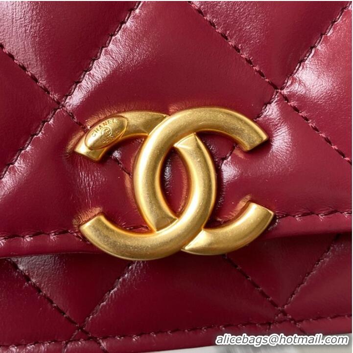 Discount CHANEL Lambskin Flap Shoulder Bag AP2289 red