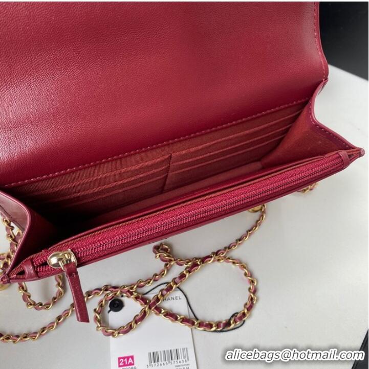 Discount CHANEL Lambskin Flap Shoulder Bag AP2289 red