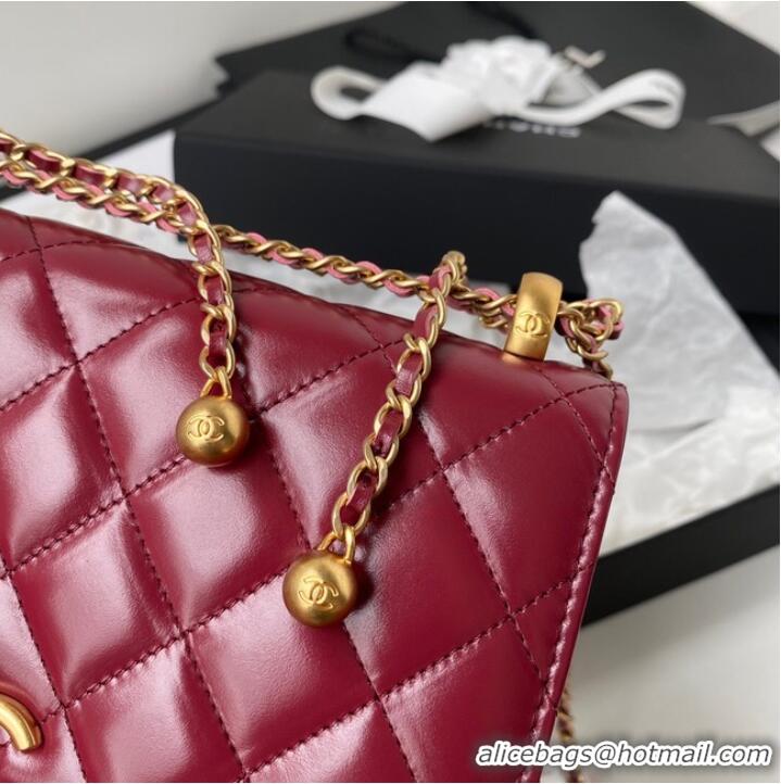 Discount CHANEL Lambskin Flap Shoulder Bag AP2289 red