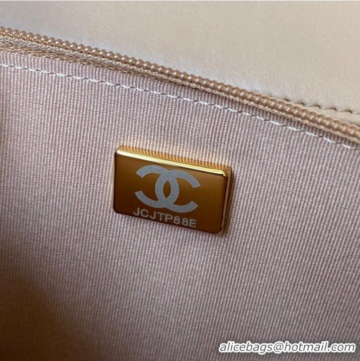 Well Crafted CHANEL Lambskin Flap Shoulder Bag AP2289 Apricot