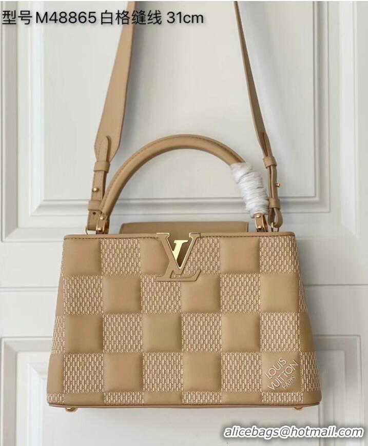 Luxury Classic Louis Vuitton CAPUCINES PM M48865 apricot