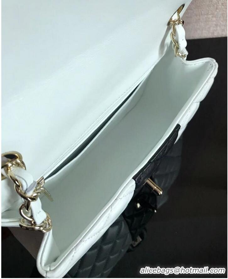 Top Grade Chanel Classic Flap Shoulder Bag Original Sheepskin leather A01116 White&Black