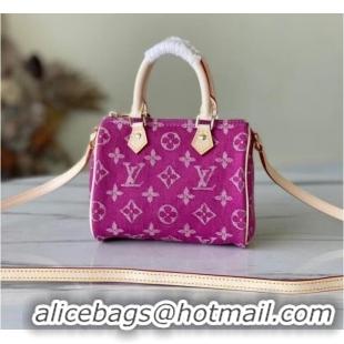 Luxury Discount Louis Vuitton SPEEDY Monogram denim M95052 rose