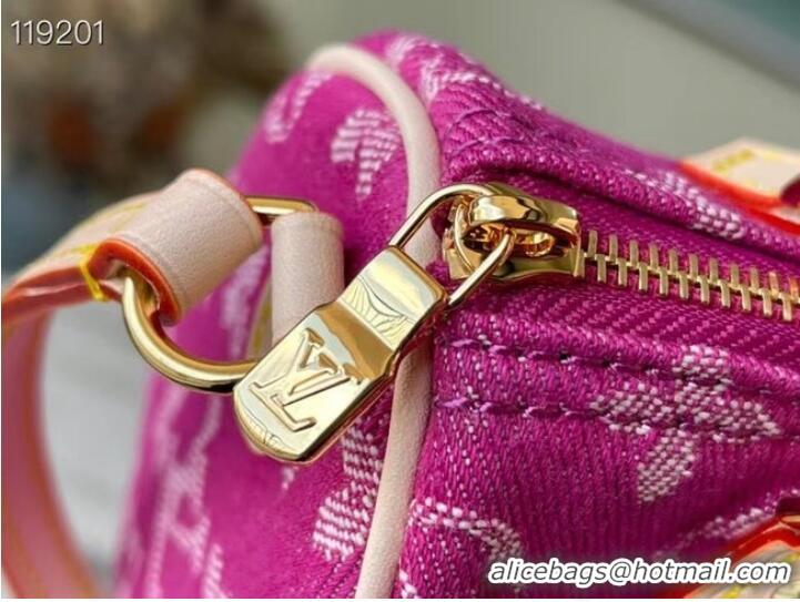 Luxury Discount Louis Vuitton SPEEDY Monogram denim M95052 rose