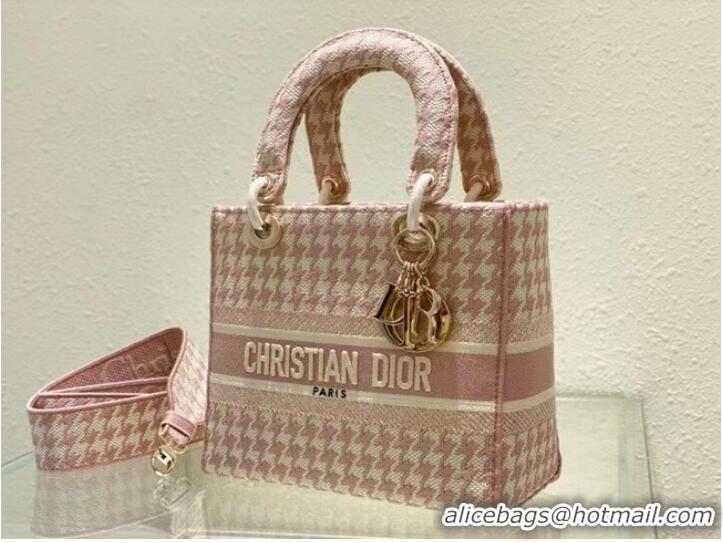 Buy Discount DIOR MEDIUM LADY D-LITE BAG Embroidery M0565OR pink