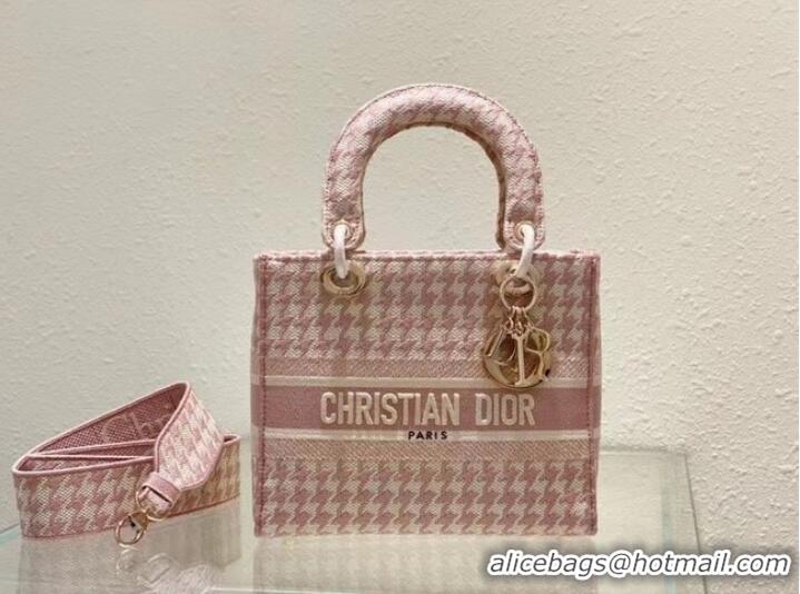 Buy Discount DIOR MEDIUM LADY D-LITE BAG Embroidery M0565OR pink