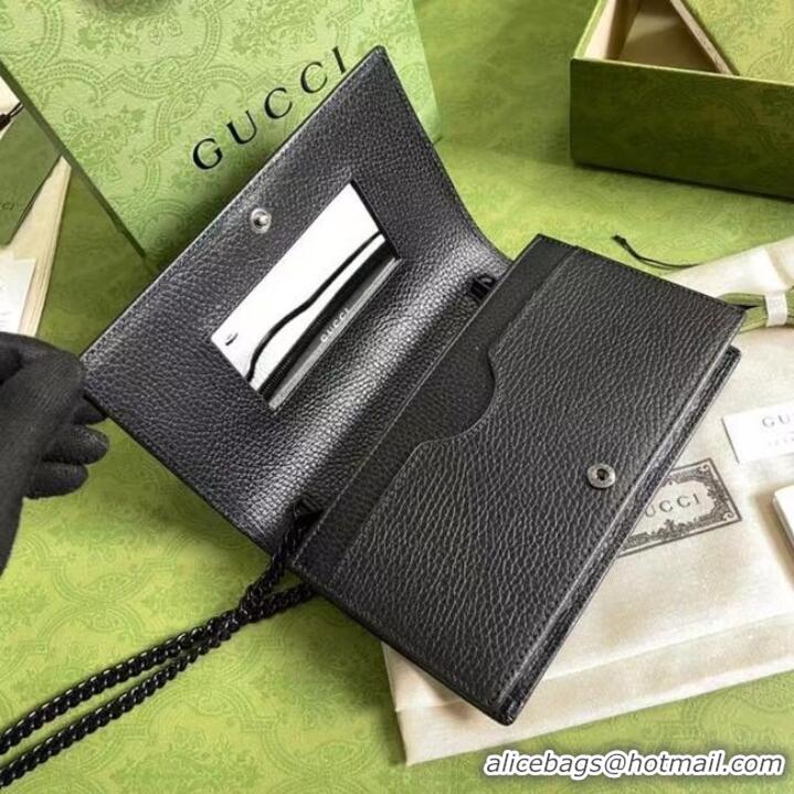 Inexpensive Gucci GG Marmont chain wallet 497985 black