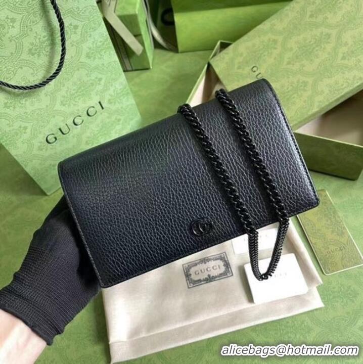 Inexpensive Gucci GG Marmont chain wallet 497985 black