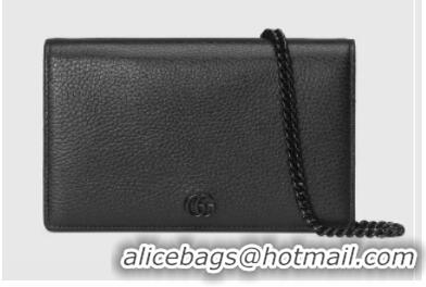 Inexpensive Gucci GG Marmont chain wallet 497985 black