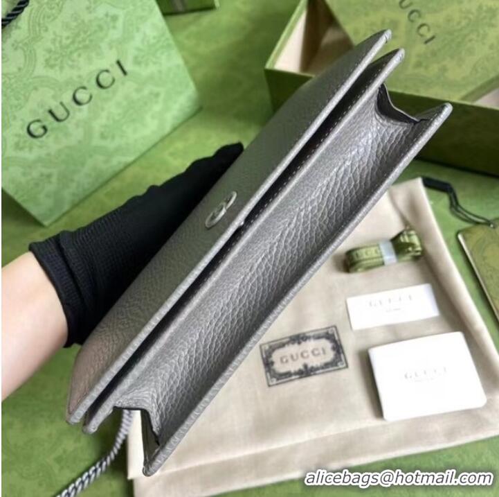 Inexpensive Gucci GG Marmont chain wallet 497985 GRAY