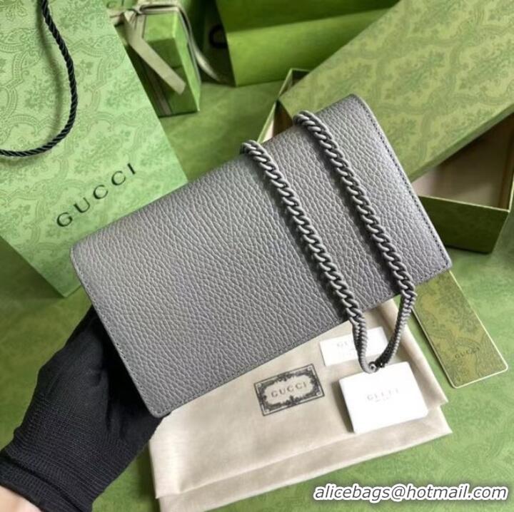 Inexpensive Gucci GG Marmont chain wallet 497985 GRAY