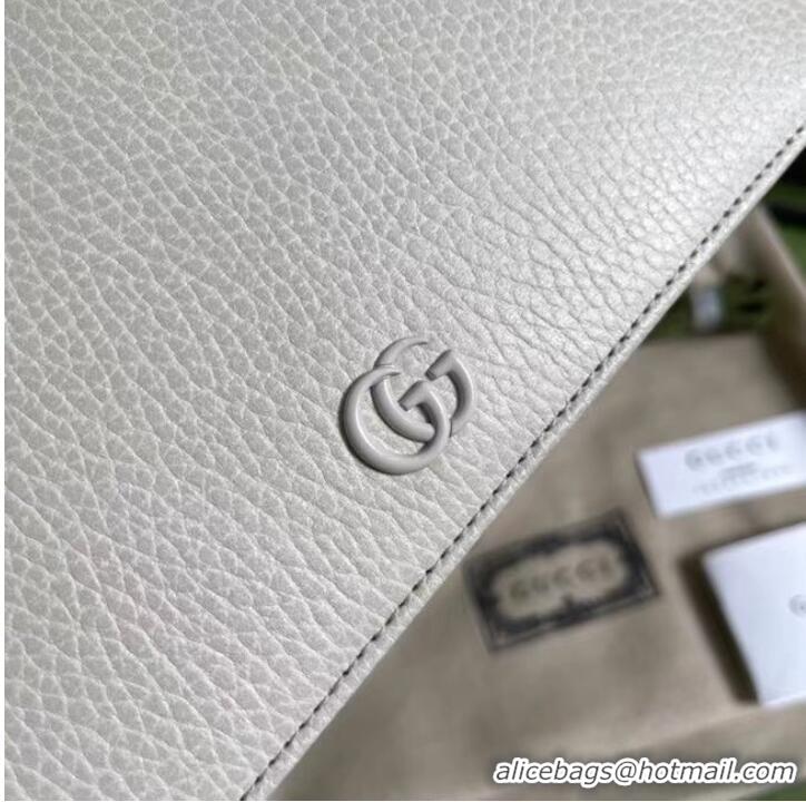 Stylish Gucci GG Marmont chain wallet 497985 White