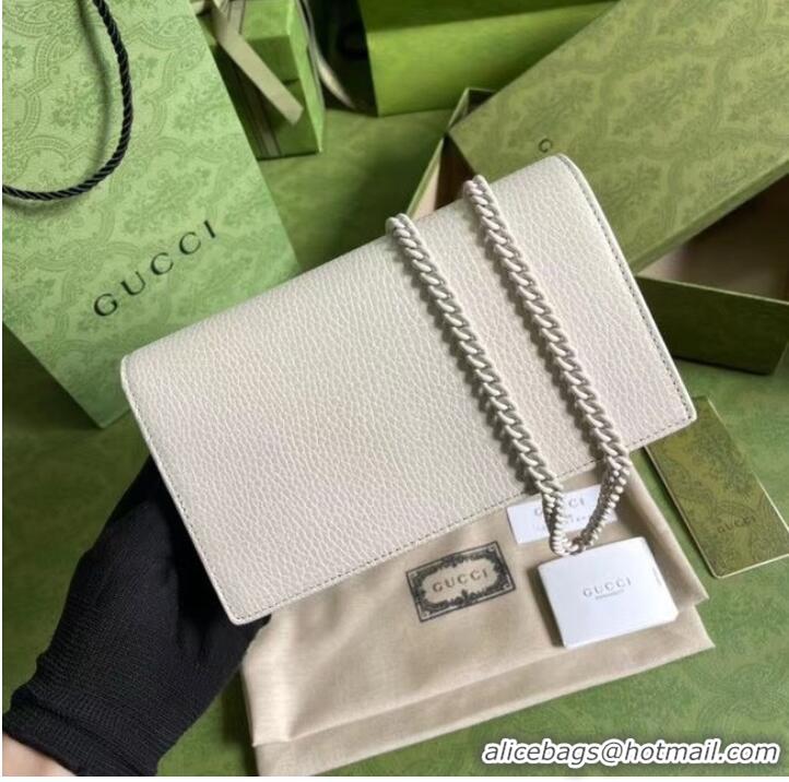 Stylish Gucci GG Marmont chain wallet 497985 White