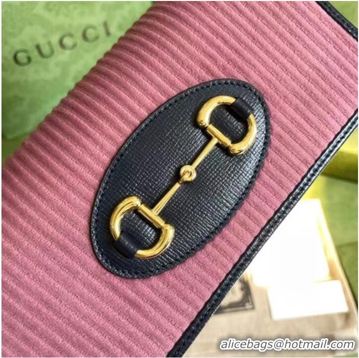 Buy Discount Gucci Horsebit 1955 chain wallet 621892 pink