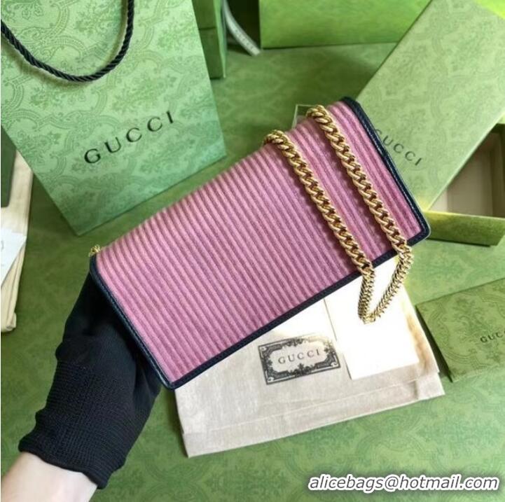 Buy Discount Gucci Horsebit 1955 chain wallet 621892 pink