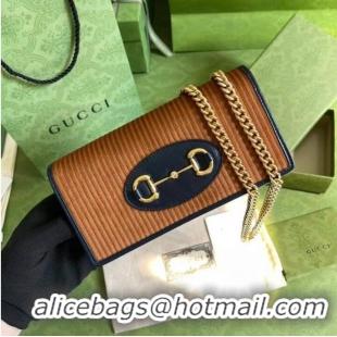 Promotional Gucci Horsebit 1955 chain wallet 621892 brown