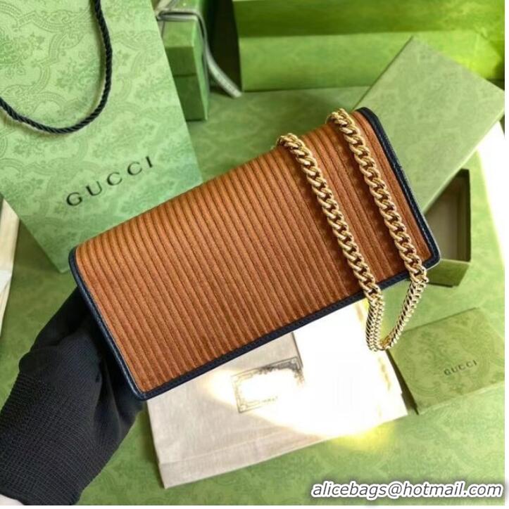 Promotional Gucci Horsebit 1955 chain wallet 621892 brown