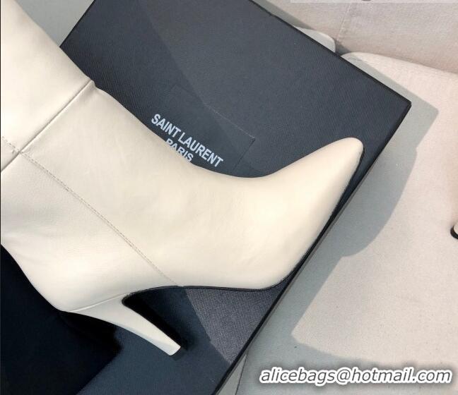 Charming Saint Laurent Betty Over-the-knee Boots in Calfskin 123057 White