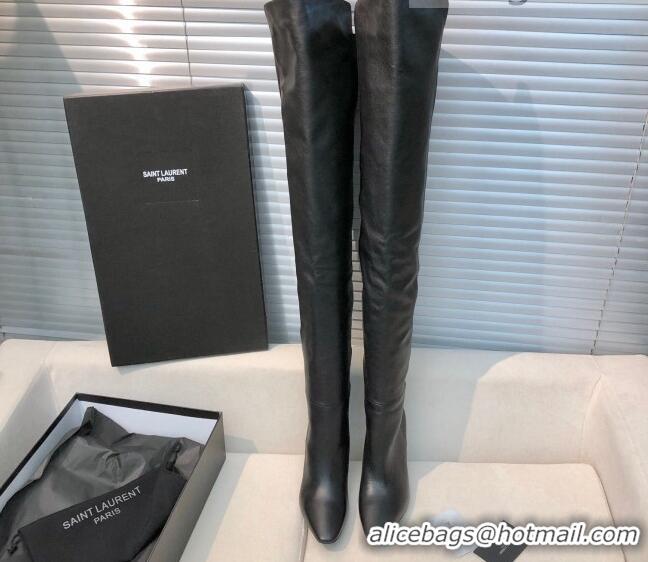 Good Looking Saint Laurent Betty Over-the-knee Boots in Calfskin 123058 Black