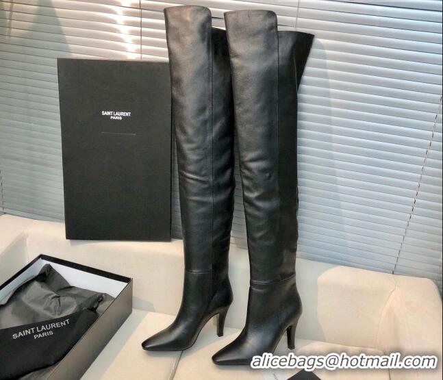 Good Looking Saint Laurent Betty Over-the-knee Boots in Calfskin 123058 Black