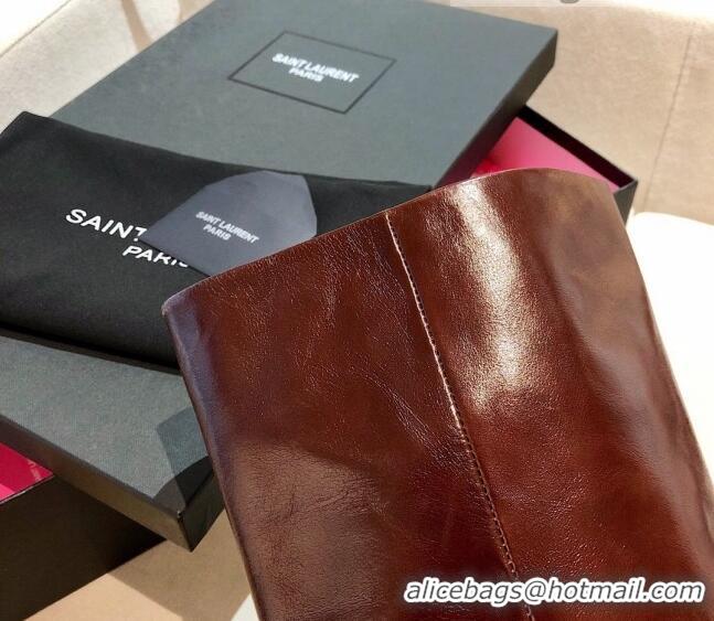 Super Quality Saint Laurent Nike Over-the-knee Boots in Shinny Calfskin 125051 Burgundy