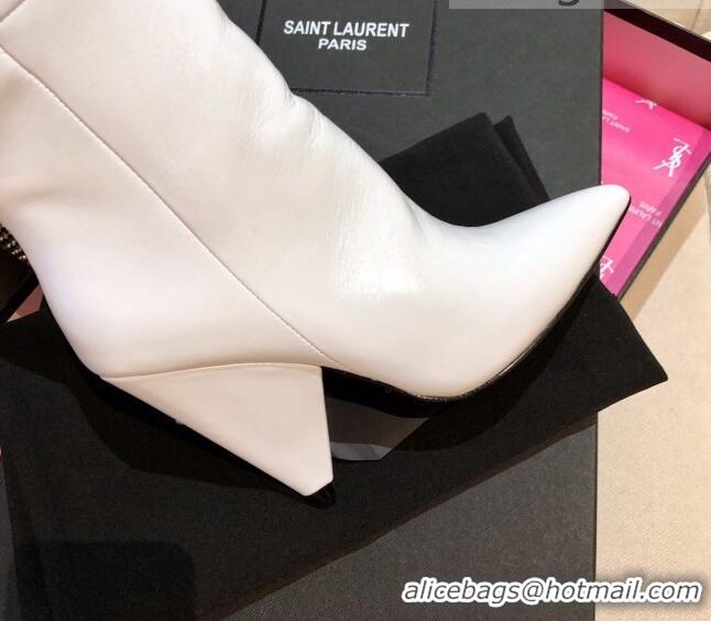 Best Grade Saint Laurent Nike Over-the-knee Boots in Shinny Calfskin 125051 White