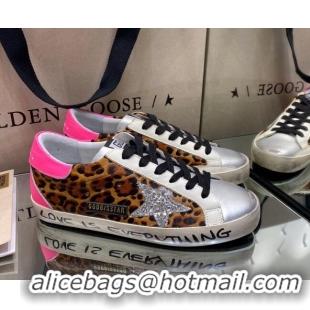 Good Quality Golden Goose Super-Star Sneakers in Leopard Print Horse Hair and Silver Leather 105055