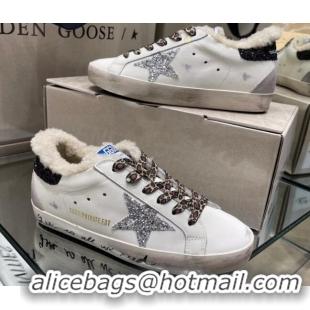 Perfect Golden Goose Super-Star Sneakers With Shearling Lining and Black Back 105065