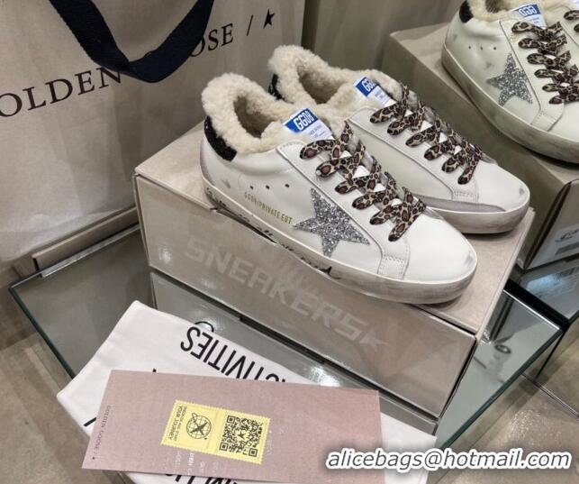 Perfect Golden Goose Super-Star Sneakers With Shearling Lining and Black Back 105065